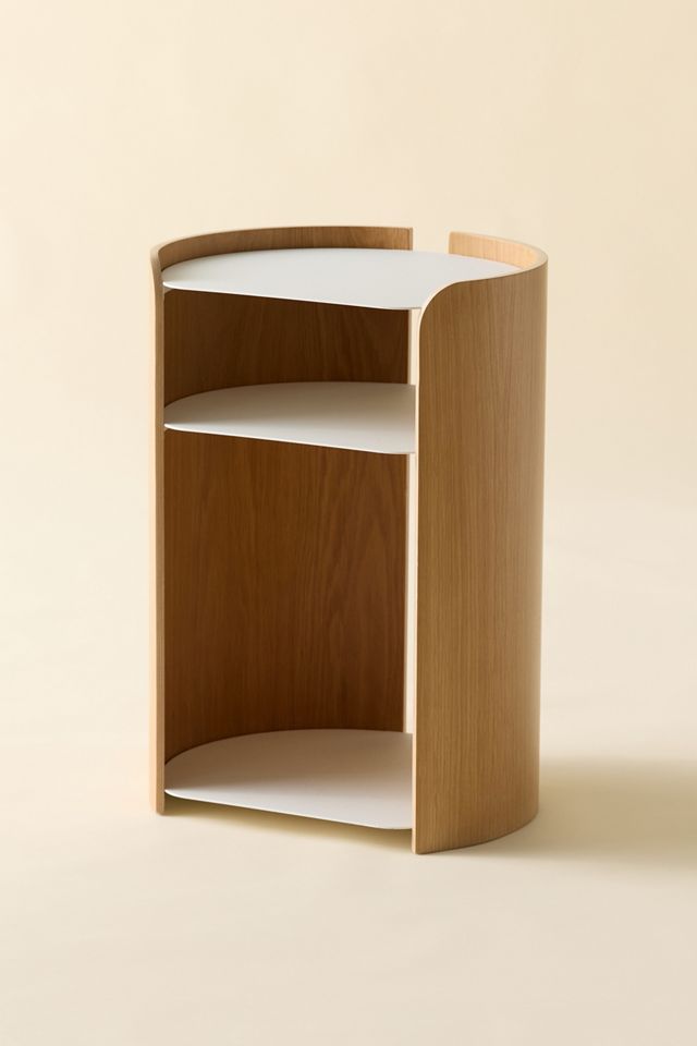 Alec Curved Wood Storage Side Table #2