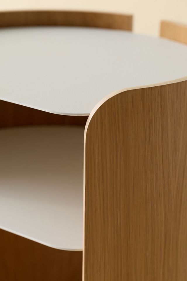 Alec Curved Wood Storage Side Table #3