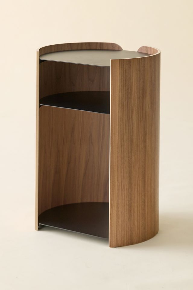 Alec Curved Wood Storage Side Table #2
