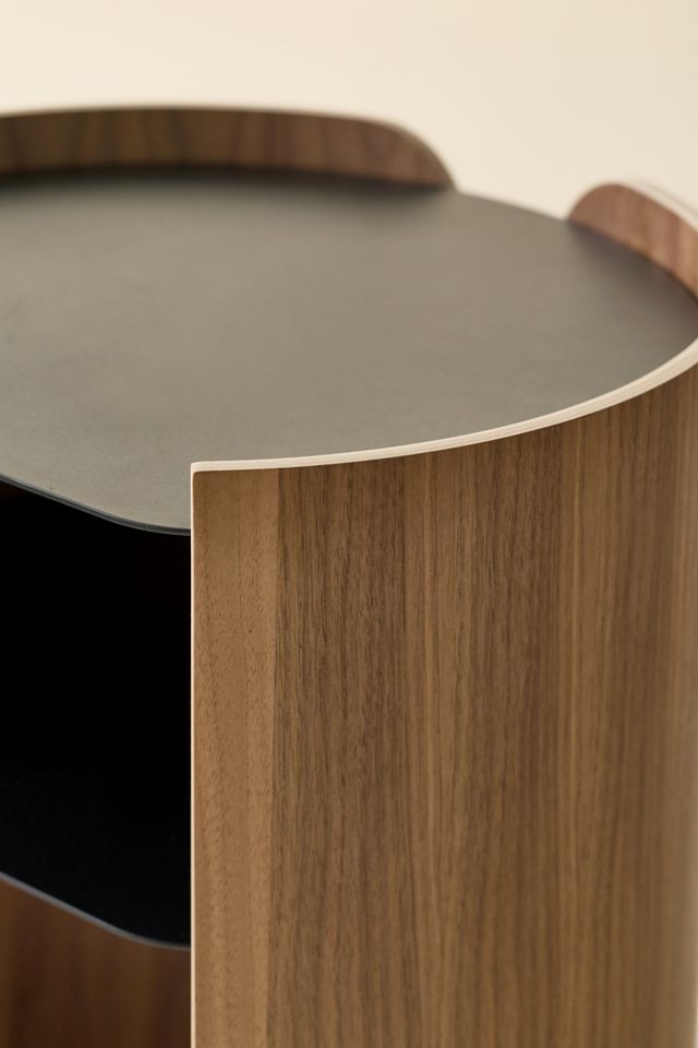 Alec Curved Wood Storage Side Table #3