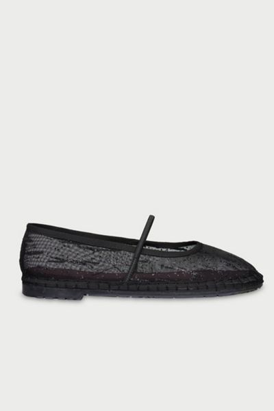 Flabelus Women's  Glitter Mesh Celie Mary Janes