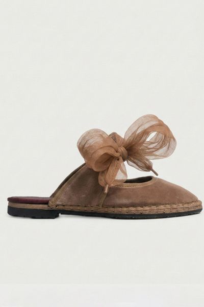 Flabelus Women's Mesh Bow Cinna Mary Janes