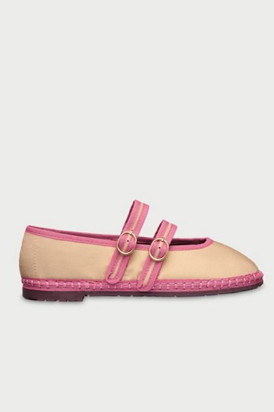 Flabelus Women's Linen Claire Mary Janes