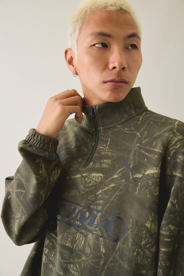 Puma Sports Allover Camo Quarter-Zip Sweatshirt #3