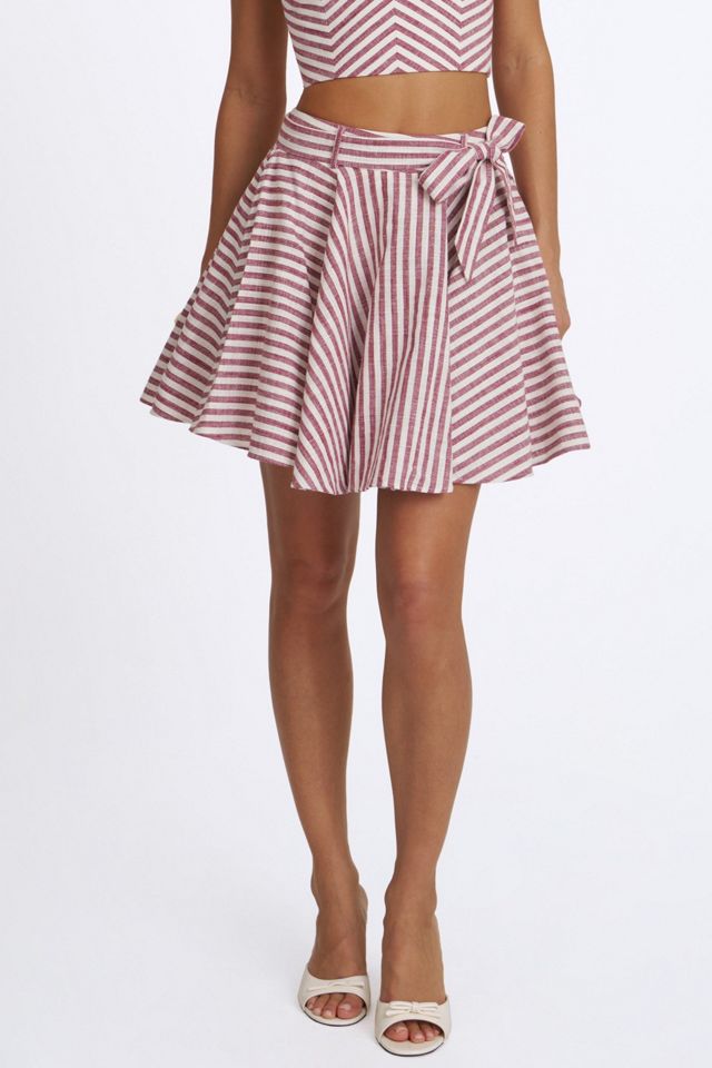 Miss Circle Xolani Striped Linen Mini Skirt #1