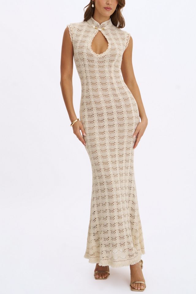 Miss Circle Xylona Crochet Teardrop Neckline Mermaid Maxi Dress #1