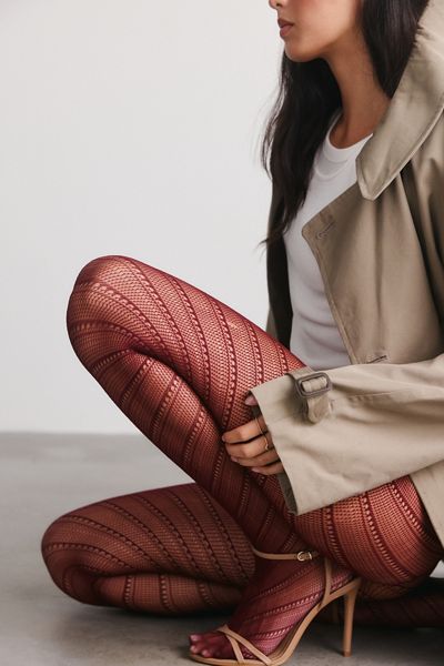 Bianca Patterned Semi-Sheer Tights