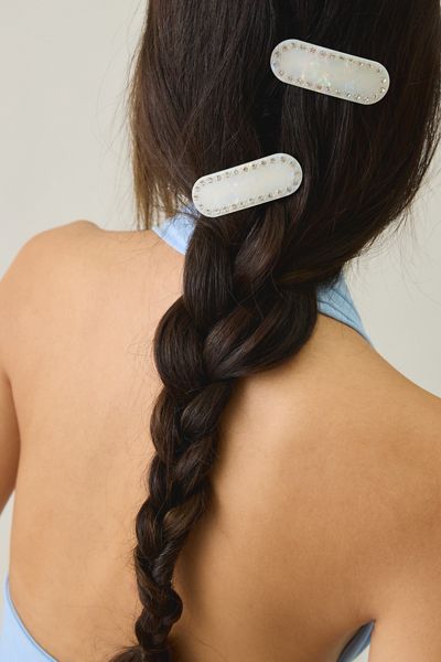 Chrome Hair Clips Set