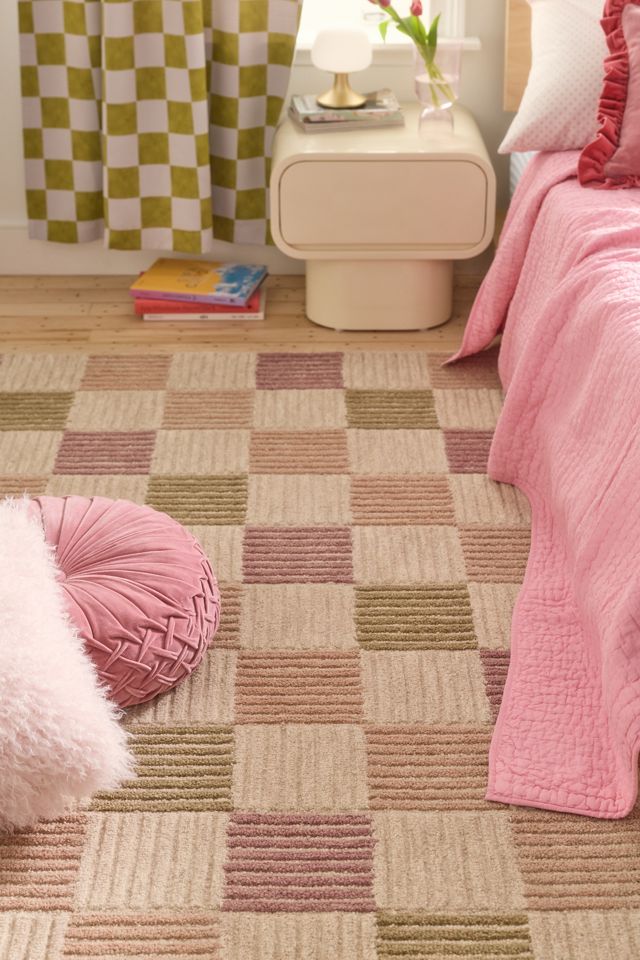 Lyra Checkered Hand-Tufted Wool Rug #1