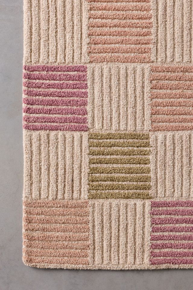 Lyra Checkered Hand-Tufted Wool Rug #3