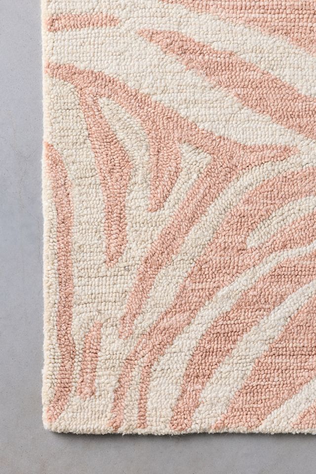 Cass Zebra Stripe Hooked Wool Rug #3