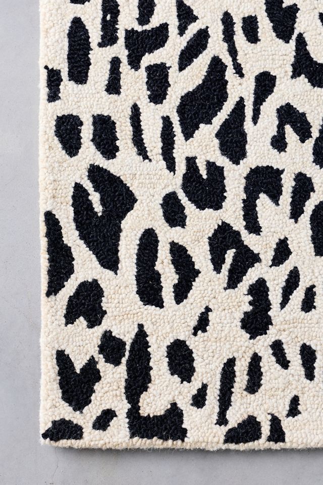 Lola Leopard Spotted Hooked Wool Rug #3