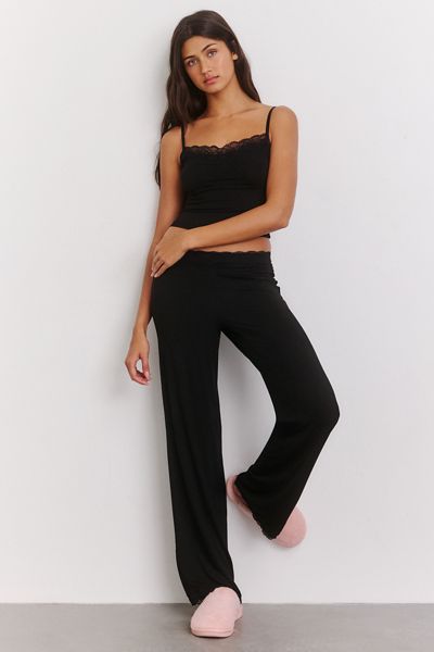 Out From Under Ella Lace Trim Jersey Knit 2-Piece PJ Set