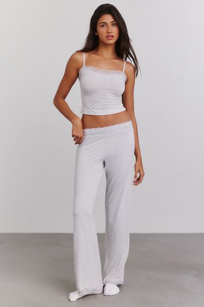 Out From Under Ella Lace Trim Jersey Knit 2-Piece PJ Set