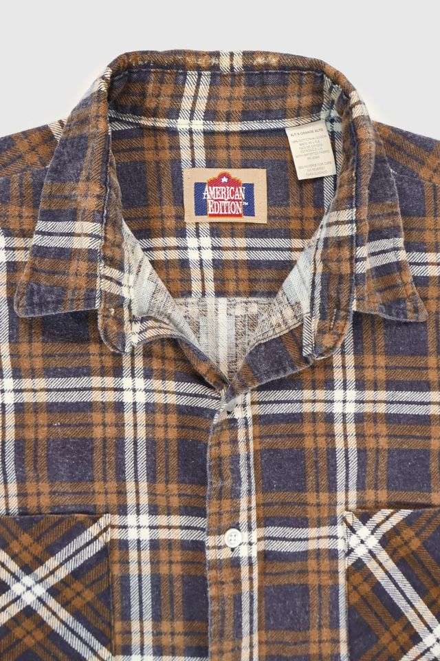 Vintage Blue Plaid Button-Down Shirt #3