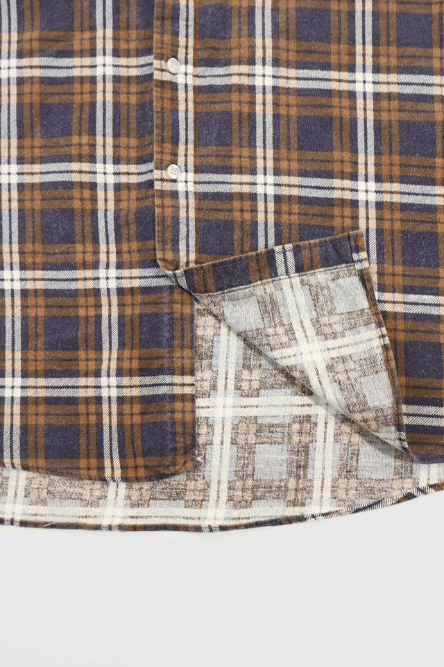 Vintage Blue Plaid Button-Down Shirt #4