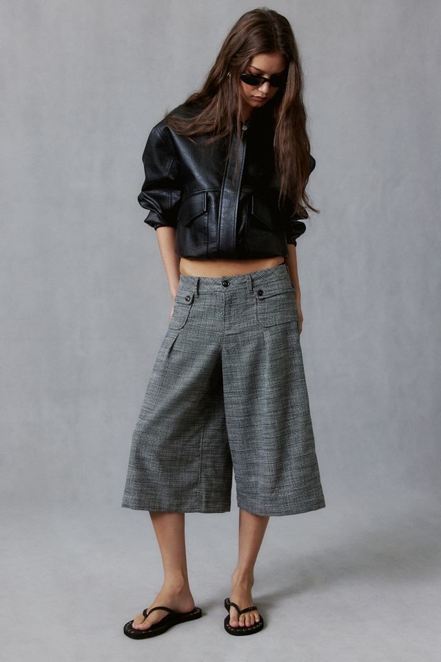 BDG Suited Up Tweed Low-Rise Culotte Pants #1