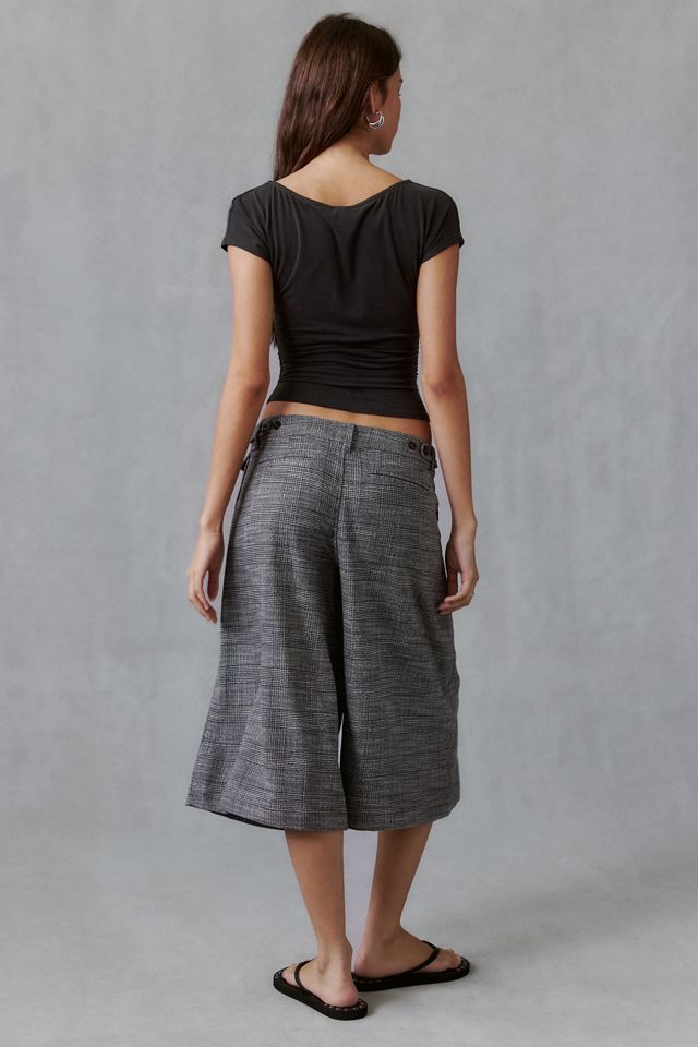 BDG Suited Up Tweed Low-Rise Culotte Pants #3