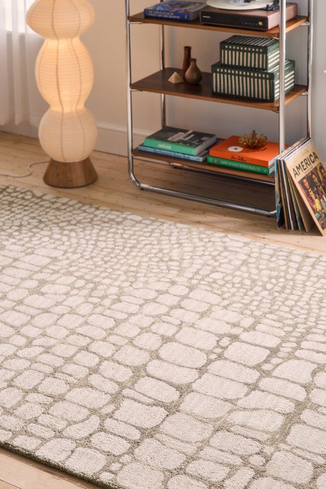 Serena Snake Print Hooked Wool Rug #1