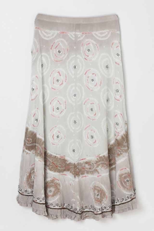 Vintage Y2k Embroidered Silk Skirt with Sequins & Beading #3