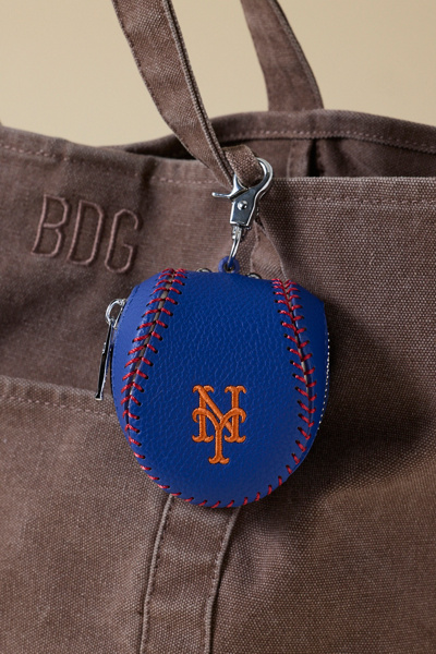 MLB New York Mets Baseball Pouch Keychain in Blue at Urban Outfitters