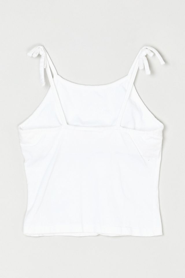 Vintage Y2k Palm Tree Crop Top with Tied Straps #2