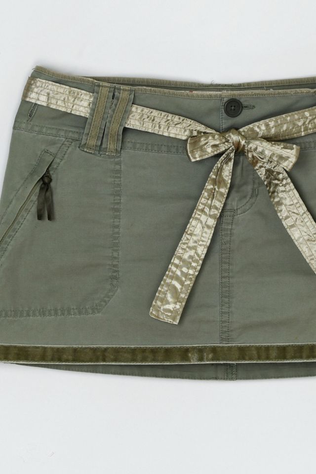 Vintage Y2k Abercrombie & Fitch Cargo Micro Mini Skirt with Tied Belt #1