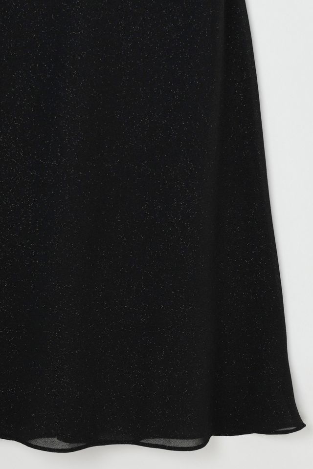 Vintage Y2k Shimmery Black Ruched Midi Dress #2