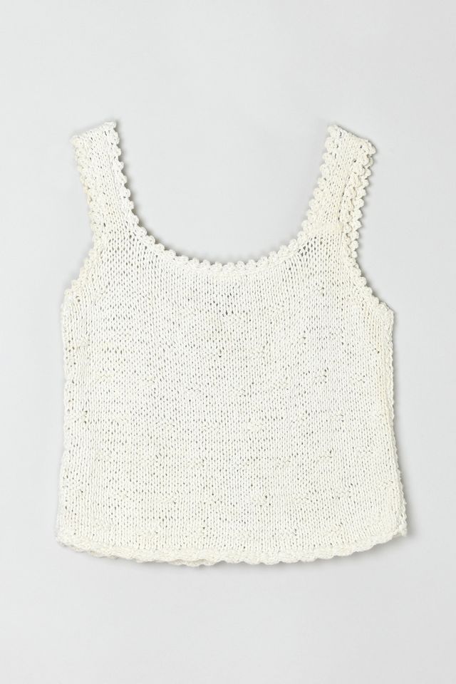 Vintage Y2k Cream Cable Knit Crop Top #2