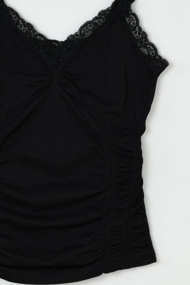 Vintage Y2k Lace-Edged Ruched Top #1