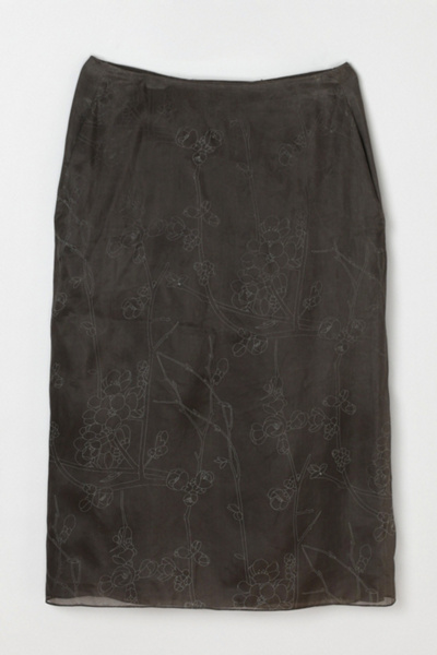 Vintage Y2k Ungaro Printed Silk Midi Skirt