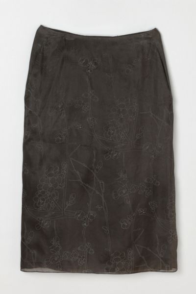 Vintage Y2k Ungaro Printed Silk Midi Skirt