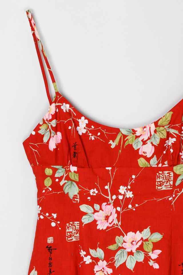 Vintage Y2k Floral Midi Dress with Tie #1