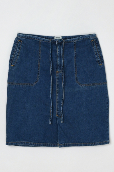 Vintage Y2k Tied Denim Midi Skirt