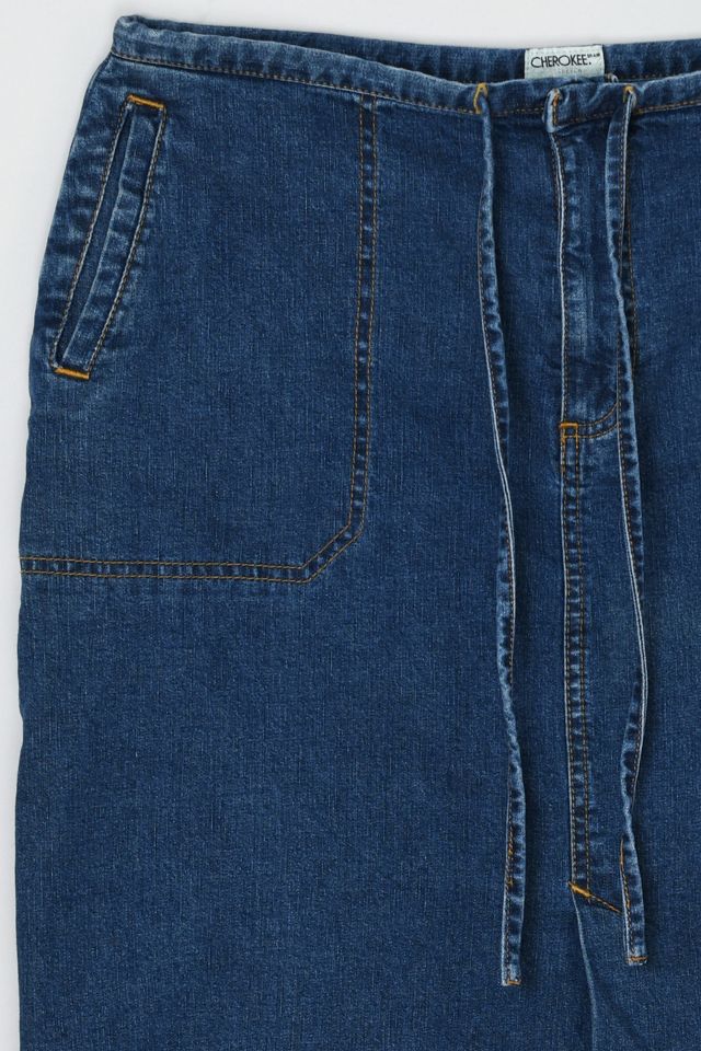 Vintage Y2k Tied Denim Midi Skirt #1
