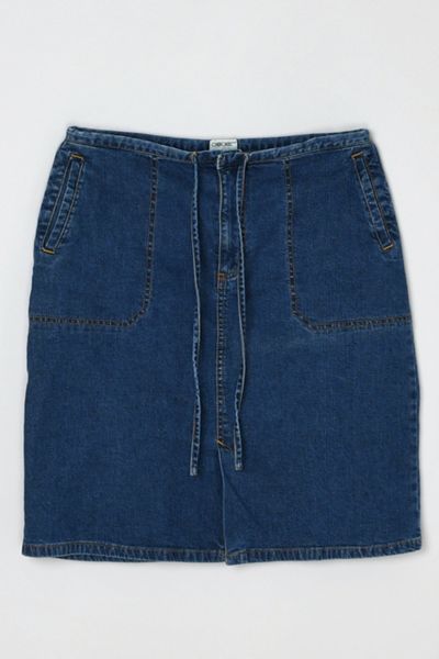 Vintage Y2k Tied Denim Midi Skirt