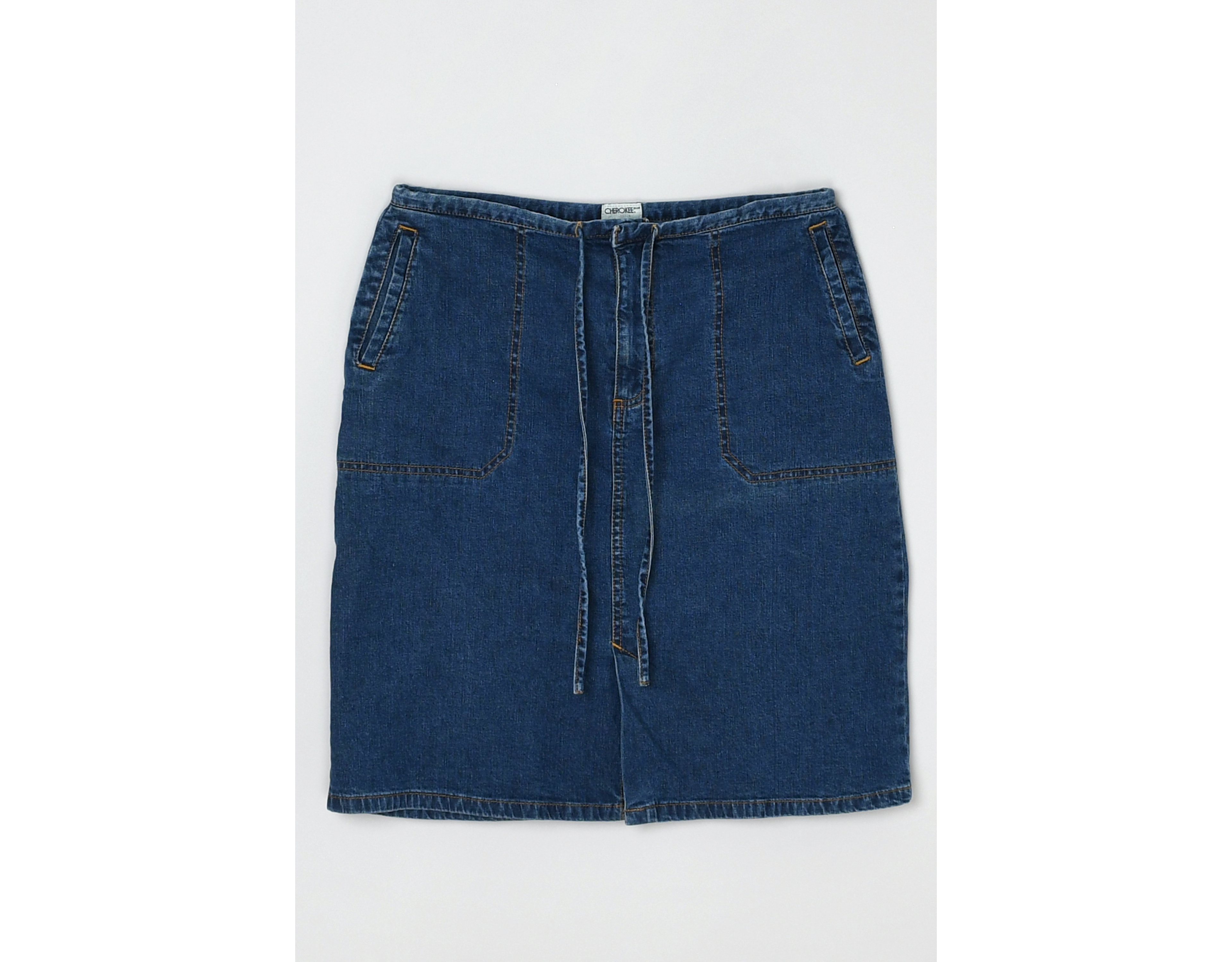 Vintage Y2k Tied Denim Midi Skirt