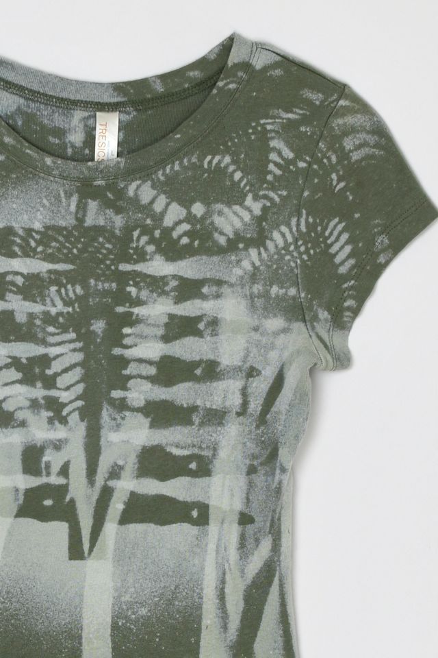 Vintage Y2k Green Abstract Graphic Tee #1