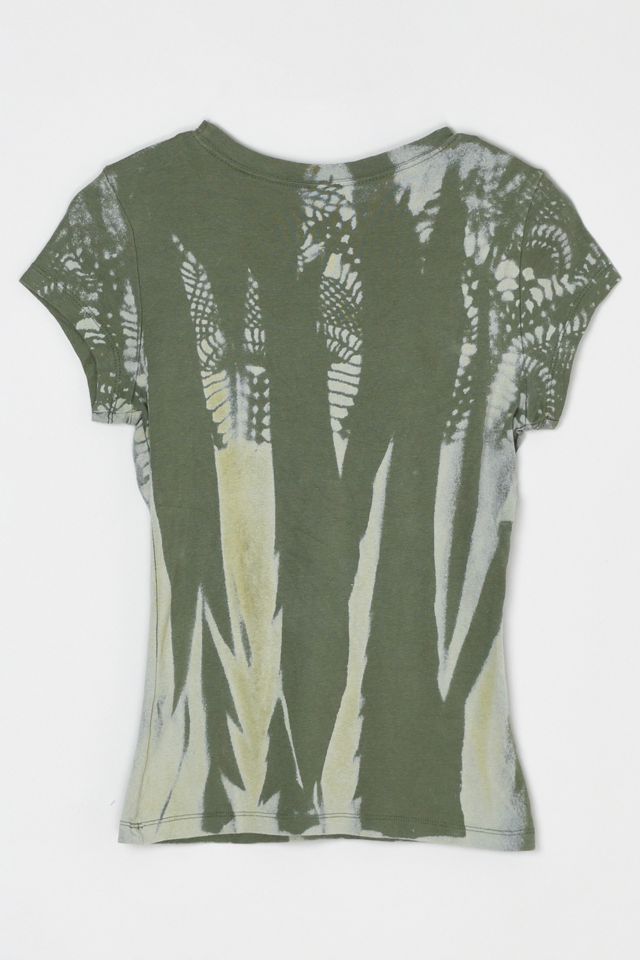 Vintage Y2k Green Abstract Graphic Tee #2