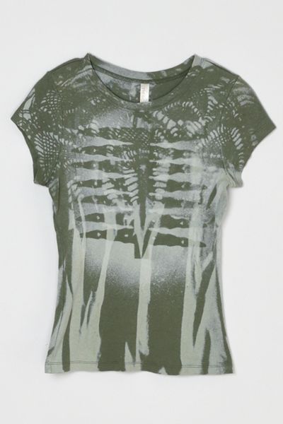 Vintage Y2k Green Abstract Graphic Tee