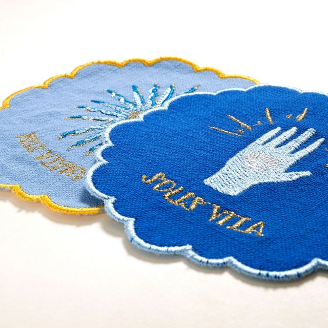 Zsa Zsa Zsu Embroidered Cotton Coaster Set #3