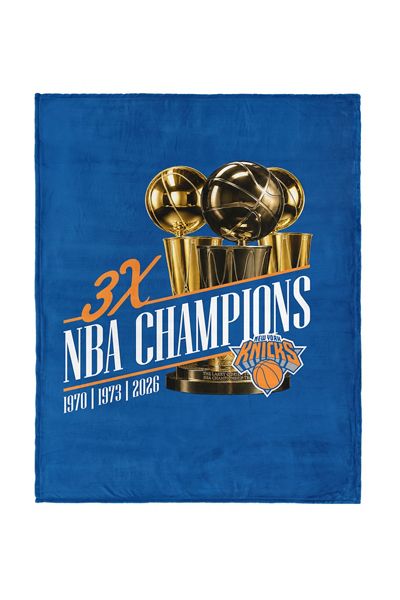 NBA New York Knicks Multi-Champ Silk-Touch Fleece Throw Blanket