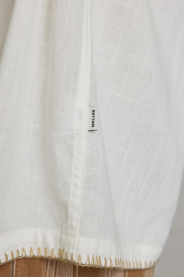 Rhythm Linen-Blend Whip Stitch Short Sleeve Shir #3