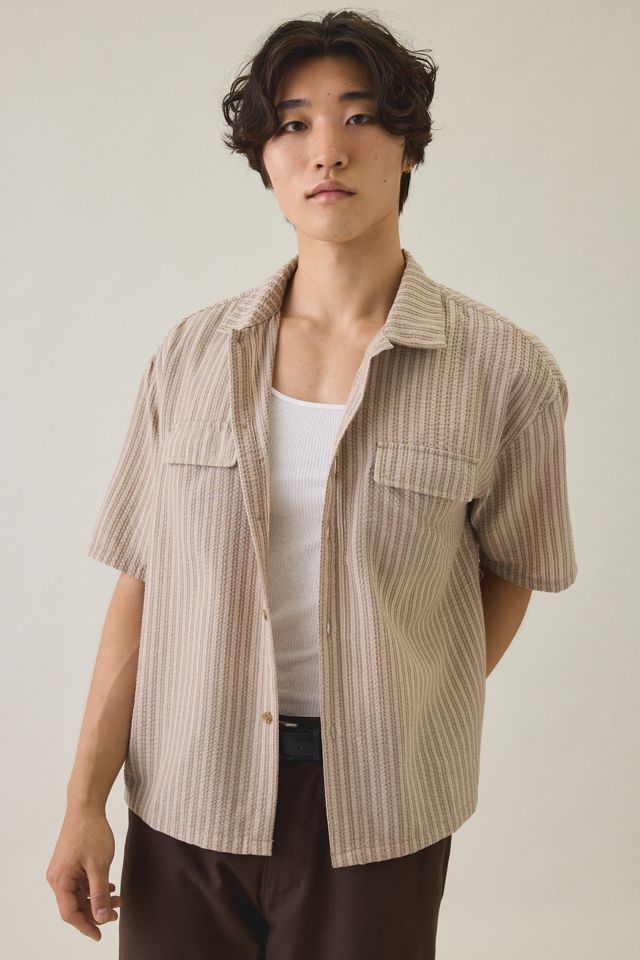 Rhythm Floragraph Textured Stripe Short Sleeve Shirt #1