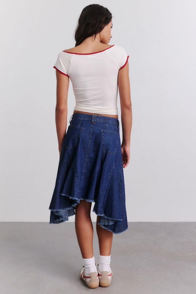 BDG Better Days High-Low Godet Denim Midi Skirt #3