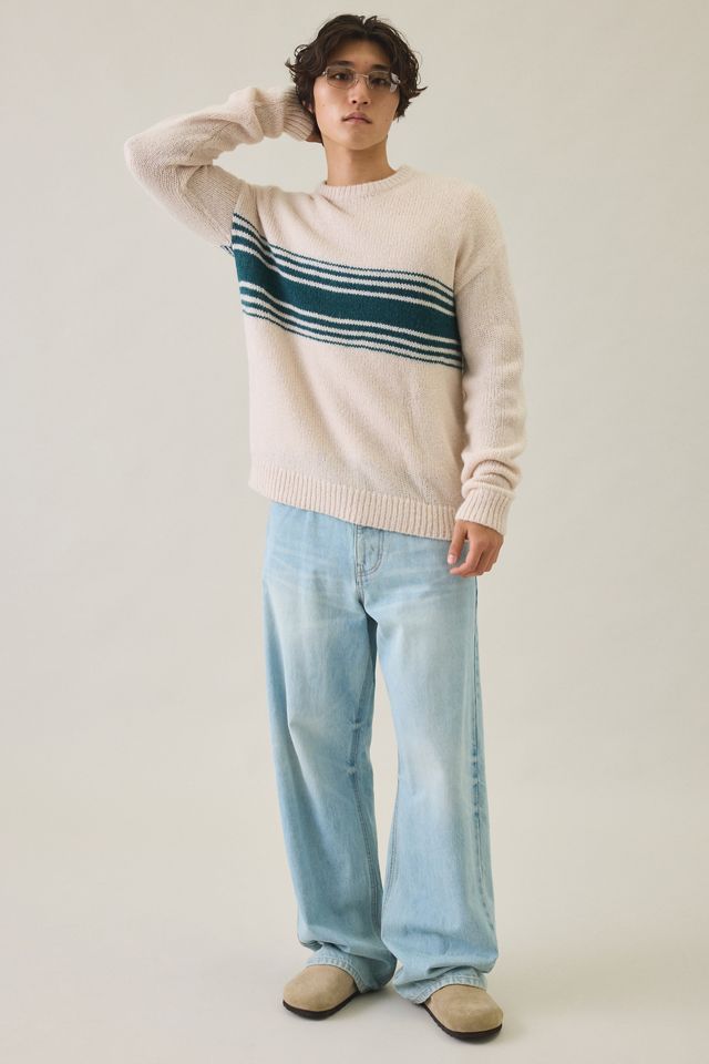 Rhythm Strata Stripe Knit Crew Neck Sweater #3