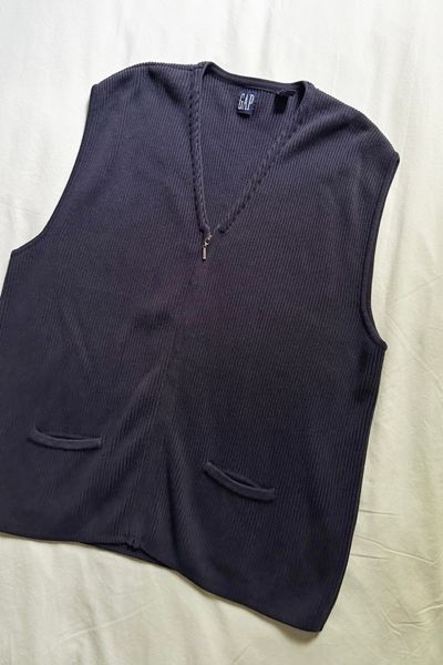 Vintage GAP Cotton Rib Navy Sweater Vest