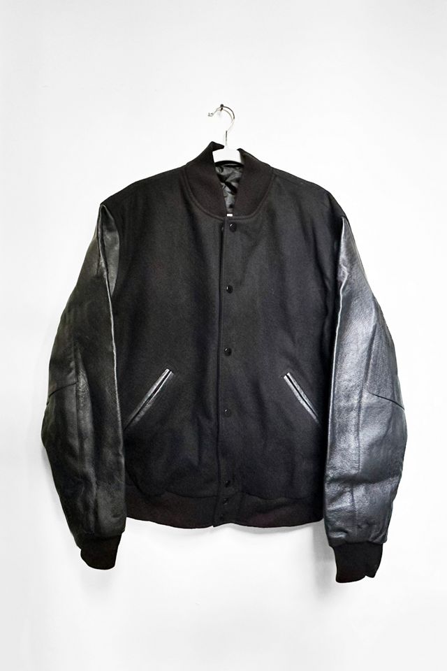 Vintage Leather Wool Varsity Bomber Jacket #1