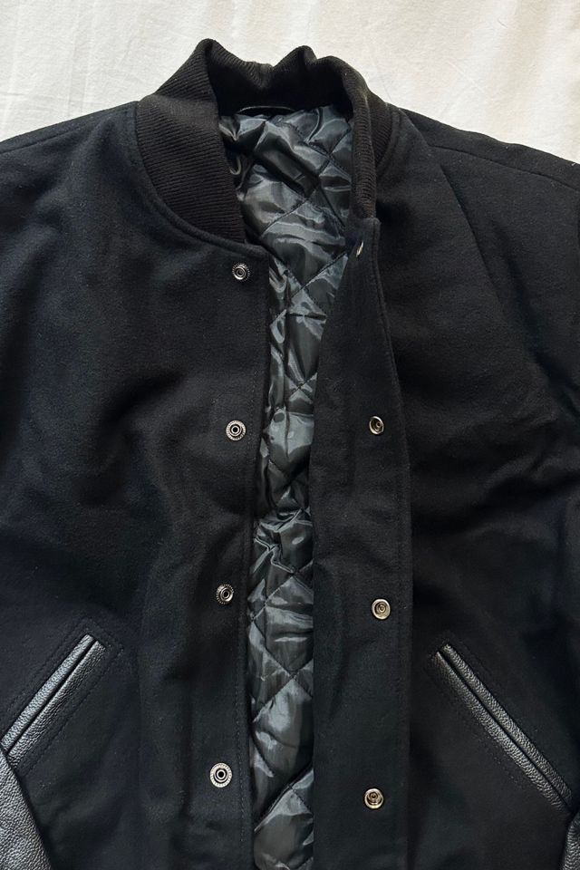 Vintage Leather Wool Varsity Bomber Jacket #2