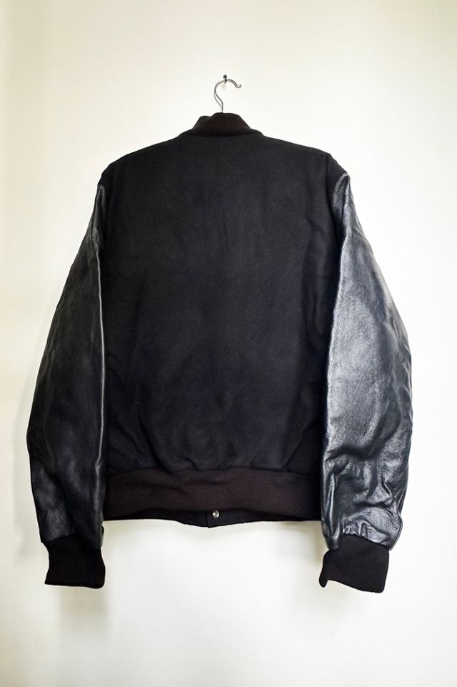 Vintage Leather Wool Varsity Bomber Jacket #3